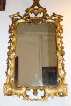 A Regency gilt gesso overmantel mirror, the rectangular plate in reeded ebonized fillet flanked by