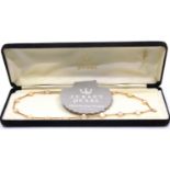 14 Carat Gold Freshwater Jersey Pearl Necklace. Comes boxed with guarantee.  The Necklace contains