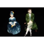 A Royal Doulton figure "Cherie" HN2341, 14.5cm high another "A Gentleman from Williamsburg"