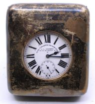 Light Goliath clock in presentation silver case for William Comyns from the Countess of Spencer