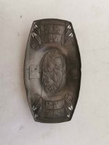 An Art Nouveau pewter tray Tudric 0547, 23cm long and 13cm wide. (1)