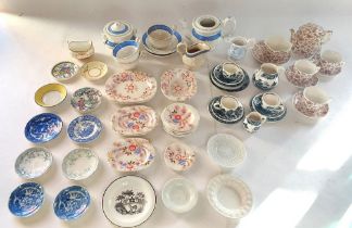 A Large collection of approximately 60 pieces of Childs part tea sets , mid Victorian to early 20th