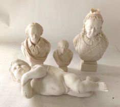 A group of Parian Robinson & Leadbeater Victorian busts, impressed R&L To include 2 of William