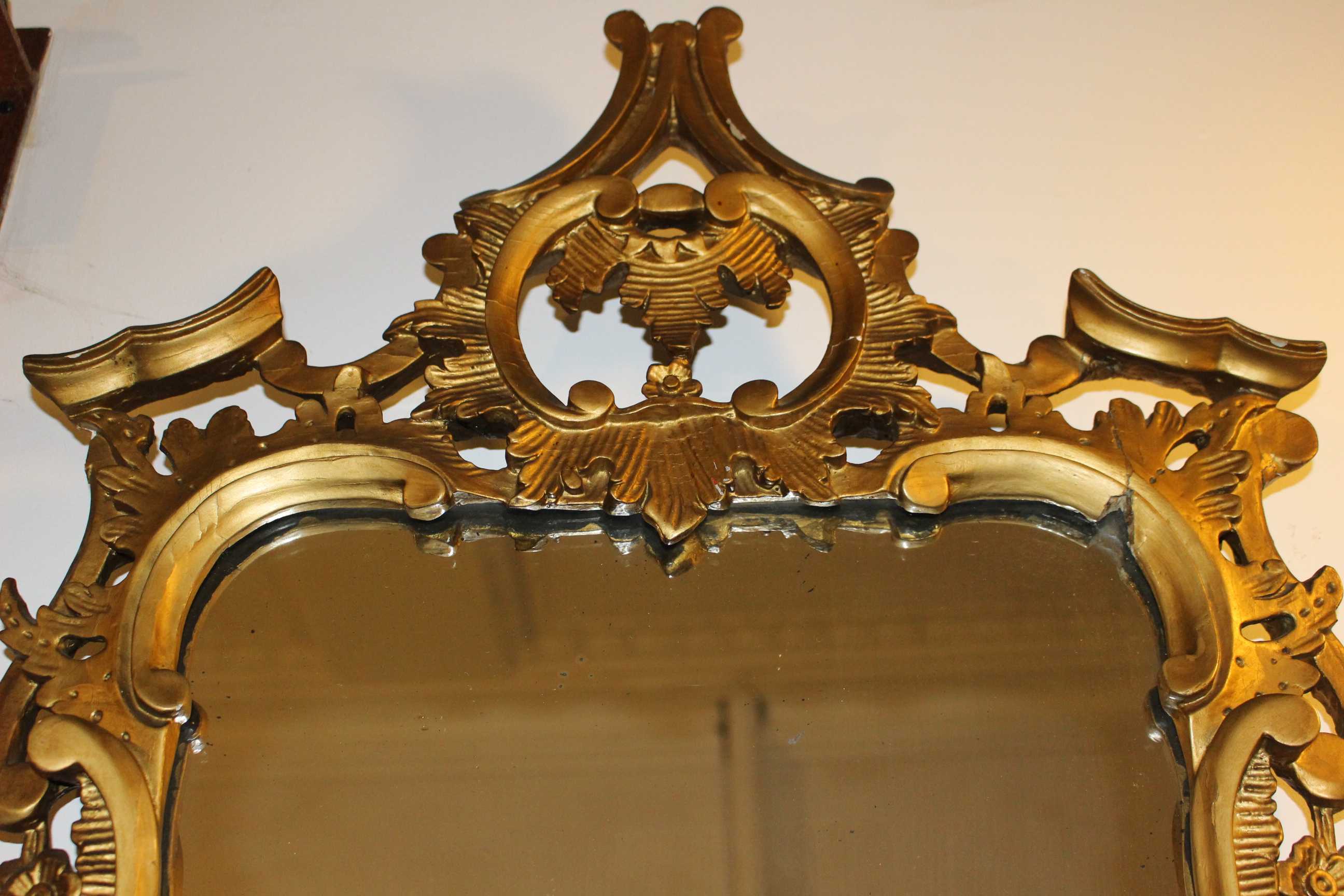 A Regency gilt gesso overmantel mirror, the rectangular plate in reeded ebonized fillet flanked by - Image 3 of 6