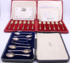 Three sets of Sterling Silver Teaspoons. To include a set of six Sterling Silver Teaspoons with a