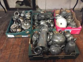 Large collection of Pewter items some damaged worn or parts missing (4 Boxes)