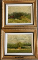 A pair of 19th century landscapes, ''Aston Berks, Church Path Farm, 1867'' and ''Aston Berks, Church