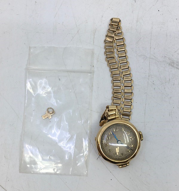 A collection of costume jewellery, to include; a 9ct. gold wrist watch, manual movement, c.1930's, - Image 2 of 4