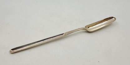 A George III silver double ended marrow scoop, by Solomon Hougham, London 1801, length 22.9cm. (41.