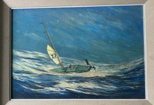 A 20th cent oil Laurence Sandy of a sailing yacht