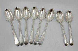 A set of six George IV Scottish old English pattern silver table spoons, by Francis Howden,