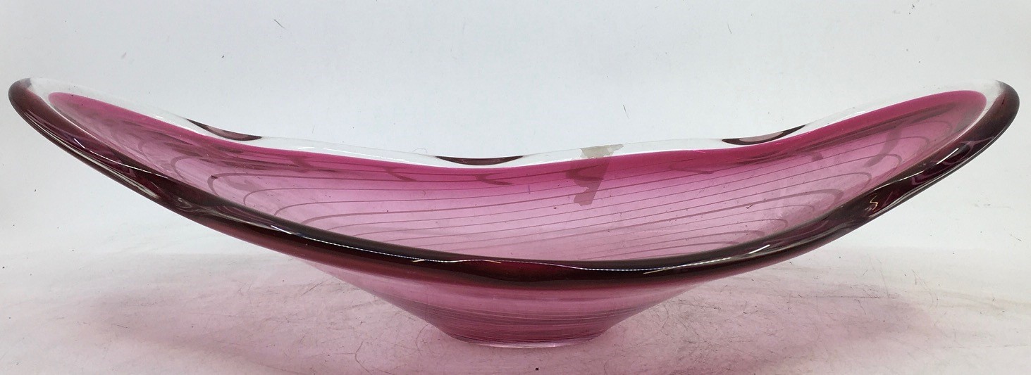 A mid century Murano glass bowl together with a matching vase. - Bild 2 aus 5