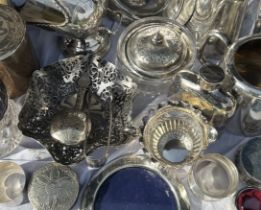 A large collection of silver and plated items