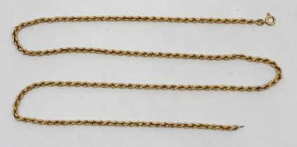 A 9ct. gold rope chain, length 61.5cm. (6.7g)