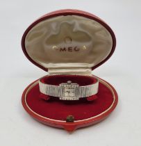 An Omega 18ct. white gold ladies' bracelet watch, c.1966, cal.484, manual movement, having signed