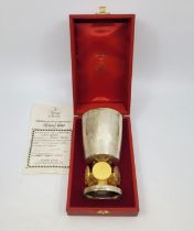A Stuart Devlin limited edition silver commemorative "Bristol 600" goblet, having tapered bowl