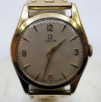 An Omega 9ct. gold gentleman's wristwatch, c.1956, manual movement, cal.420, having signed