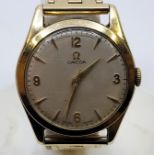 An Omega 9ct. gold gentleman's wristwatch, c.1956, manual movement, cal.420, having signed