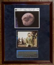 Clyde Tombaugh (1906-1997). Autograph on NASA card depicting Pluto, inscribed & signed, "Discovery