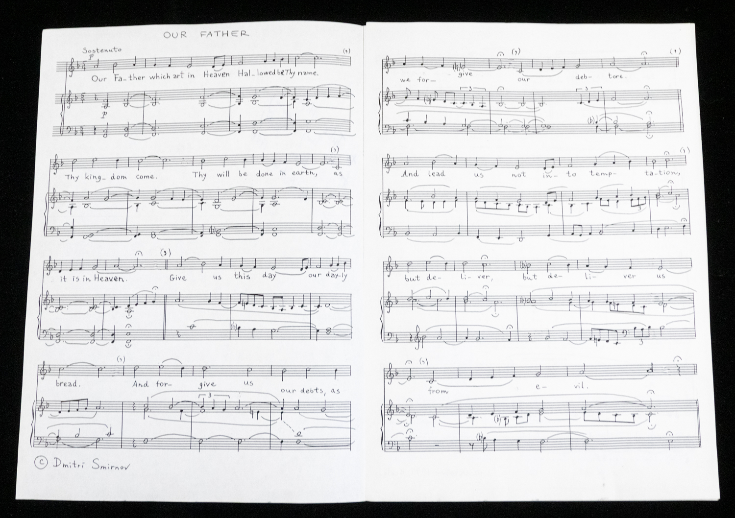 Dmitri Smirnov (1948-2020). Prayer (Our Father), and Song for Julie, two manuscript & printed scores - Bild 3 aus 4