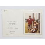 HRH Diana, Princess of Wales (1961-1997). An autograph Christmas & New Year card, [1983],