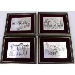 Set of four Birmingham Mint The Shire Horse Society Sterling Silver Plaques Limited Edition of 5000.