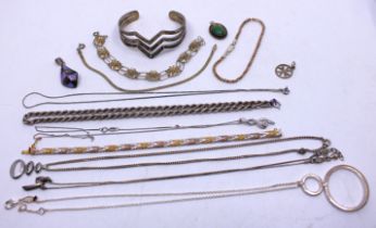 Selection of 925 Sterling Silver Jewellery.  To include two 925 Sterling Silver Fossil Necklaces and