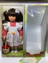 Steiff German boxed Mimi large 50cm Boxed doll ( 1987 range series issue) in red striped dress and