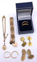 Selection of 9ct Gold and 22ct Gold Jewellery. To include broken/damaged Jewellery.  The 9ct Gold