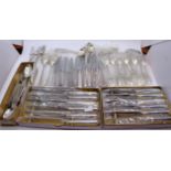 Twelve Sterling Silver Handled Garrard & Co Knifes. Six longer Sterling Silver Handled Garrard &