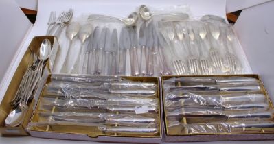 Twelve Sterling Silver Handled Garrard & Co Knifes. Six longer Sterling Silver Handled Garrard &