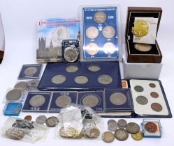 Selection of Coins.  To include a Boxed 2012 St.George and the Dragon Base Metal Gold Plated Five