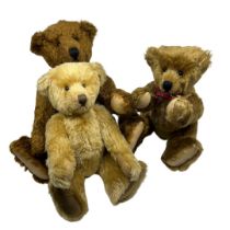 A collection of three Sunny by Anna-Marie van Gelden bears. Hand-made in Holland, these three bears