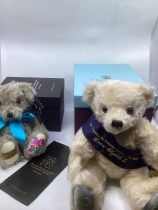 Merrythought Fine vintage boxed teddy bears to include a Highgrove Prince Charles queens diamond