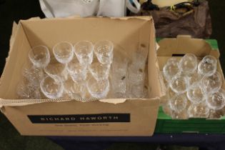 A quantity of drinking glasses to include sets of wine glasses, tumblers etc