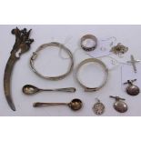 Selection of Sterling Silver Jewellery etc. To include a Silver Bracelet, a Child's Silver