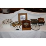Collection of 8 x mid century and later wall clocks mixture of mechanical and quartz/battery