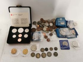 A collection of North American coins from Canada and the USA, to include some silver USA coins, a