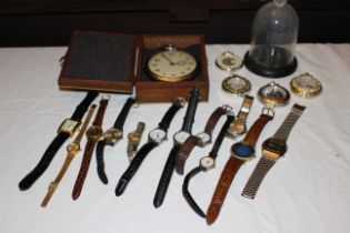 Assorted collection of 17 watches & pocket watches some boxed as new but all sold as not tested so