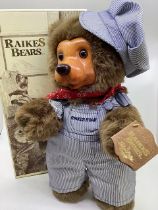 Vintage Fine condition Boxed Raikes Teddy bear ; from the Saturday matinee collection , Made in