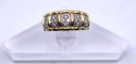 14ct Yellow Gold 0.25ct total Diamond Dress ring.  The ring is hallmarked '585' for 14ct Gold, 'DIA'