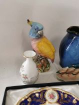 3 items of Royal Crown Derby, b/w cake stand, Denby jug and two small items of Wedgwood together