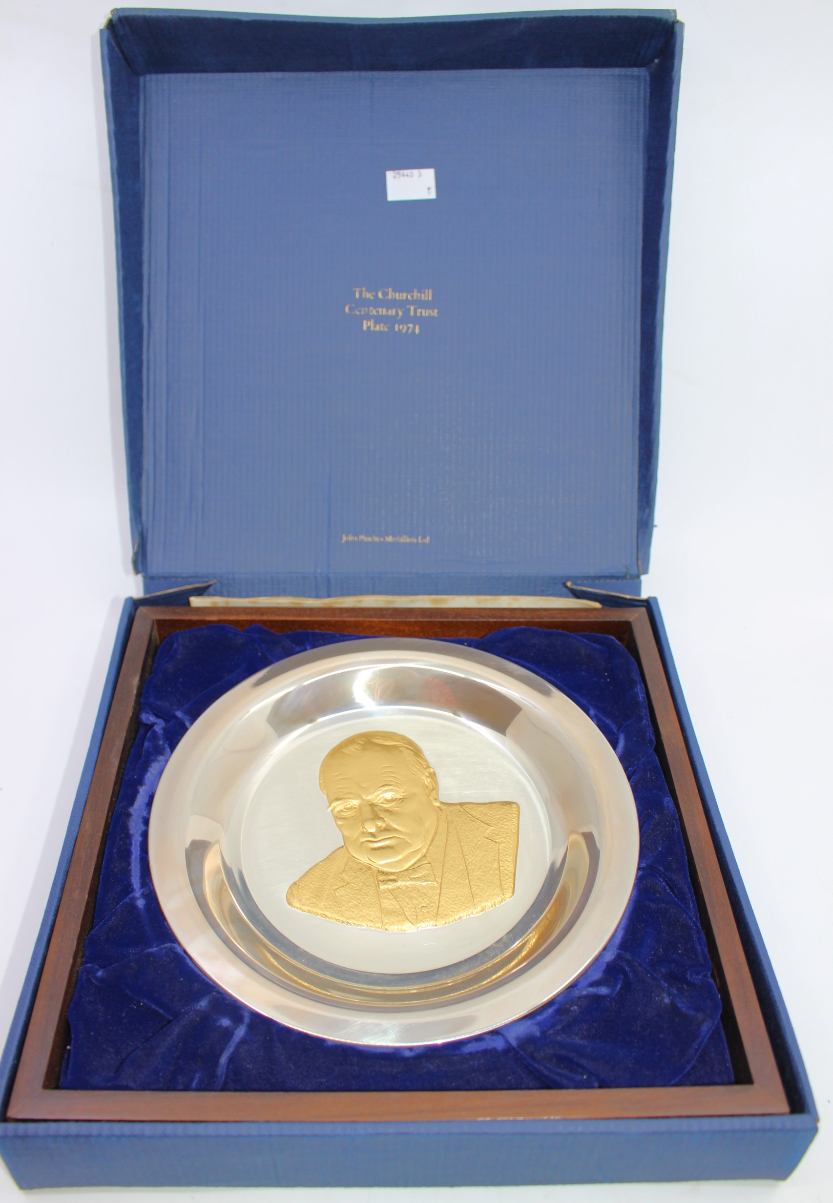 The Churchill Centenary Trust Plate 1974.  The plate is Gold on Sterling Silver Plate.  It is a
