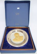 The Churchill Centenary Trust Plate 1974.  The plate is Gold on Sterling Silver Plate.  It is a