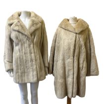 A vintage azurine mink fur jacket, longer length by Grosvenor of Canada and a C1950s/60s palomino
