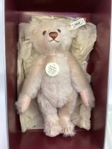 Steiff Vintage Boxed Teddy petal pink Rose bear .a 1925 Replica teddy bear made in 1990 ref 407154
