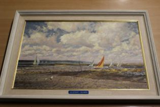 Deryck Foster- Distand Island. Oil on board in original frame, signed lower left. 50cm by 33cm. (1)