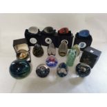 15 glass collectors paperweights to include; x4 Kosta Boda 'Brains', x4 signed Okra glass,  x3