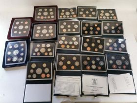 A collection United Kingdom proof set cased coins dated 1983,84,85,86,87,88,89,90,93,94,96,97,98,