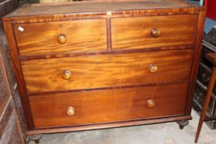 A late Victorian mahogany linen press, 2 over 2 drawers. 122cm wide